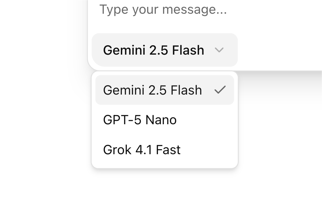 Multiple Chat Models interface